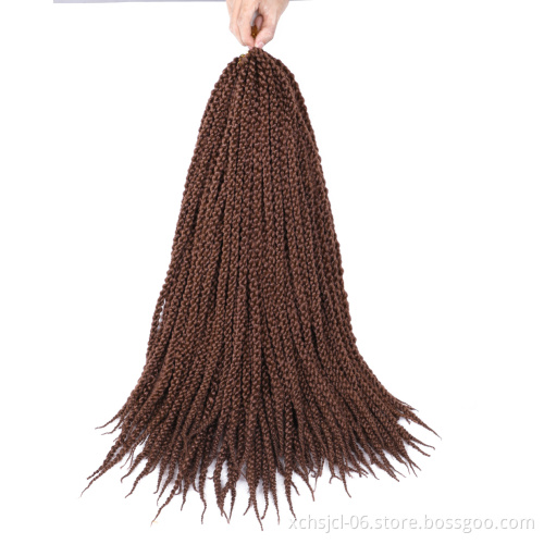 Wholesale Price faux locs 18inch 24strands wavy locs with curly ends synthetic crochet hair extension for Women